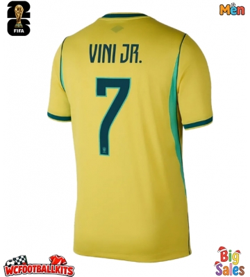 Brazil Vinicius Junior #7 Replica Home Stadium Shirt World Cup 2026 Short Sleeve